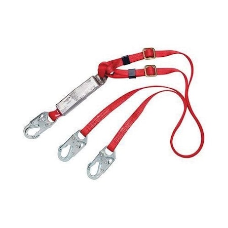 3M Protecta PRO Pack Adjustable 100% Tie-Off Shock Absorbing Lanyard, 6 ft Length, Snap Hook, 2 Leg(s) 1342250